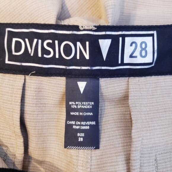 Division Tan Stripe Casual Chino Flat Front Shorts Men's Size 28 - Picture 6 of 7